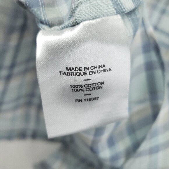 Zachary Prell Shirt Mens Large Blue Plaid Cotton Regular Fit Classic Button-Up - Picture 9 of 12